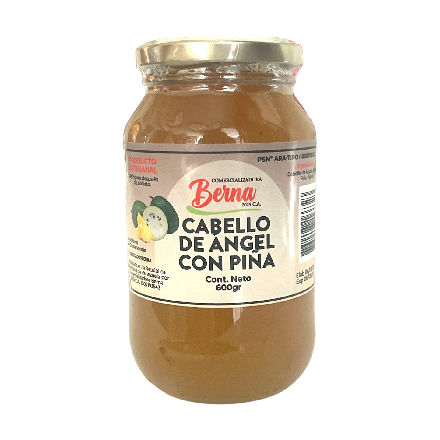 Dulce de Cabello de Ángel con Piña 600g
